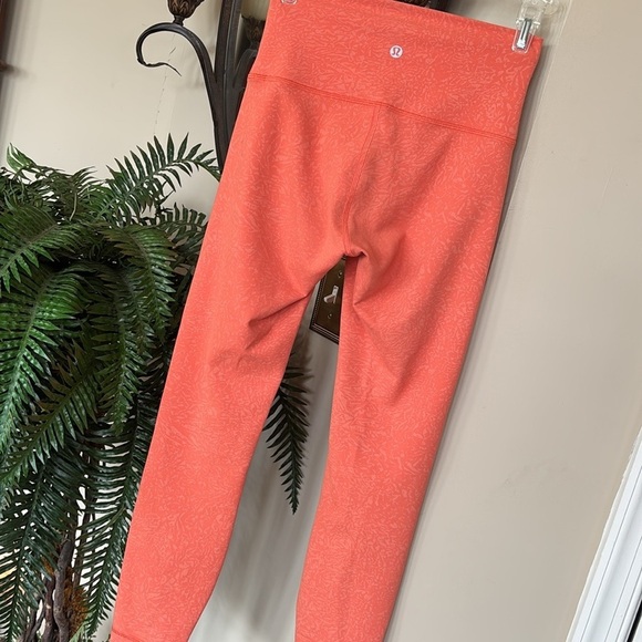 Lululemon Wunder Under Train High Rise Leggings Crunch Warm Coral Workout Tights - Picture 11 of 15